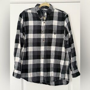 CHAPS Black and White Plaid Men's Flannel Shirt